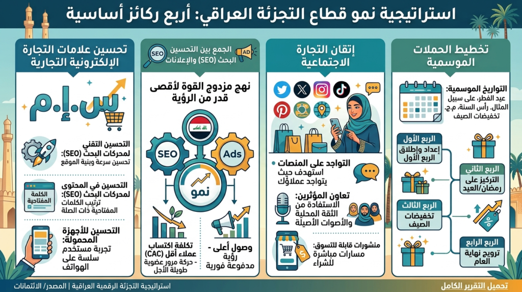 التسويق الرقمي لتجار التجزئة والتجارة الإلكترونية في العراق