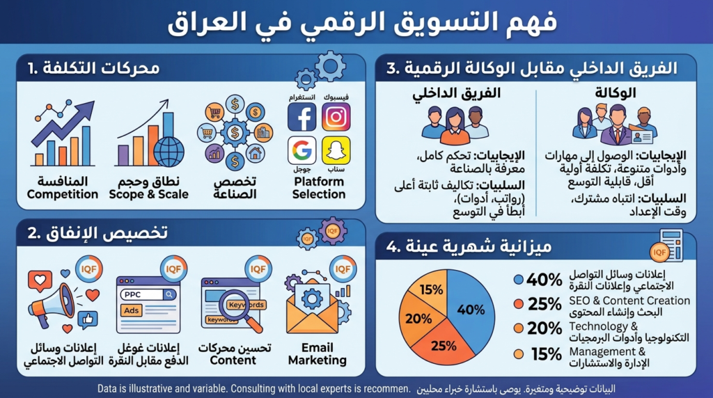 تكاليف التسويق الرقمي في العراق: ما يجب ميزانيته