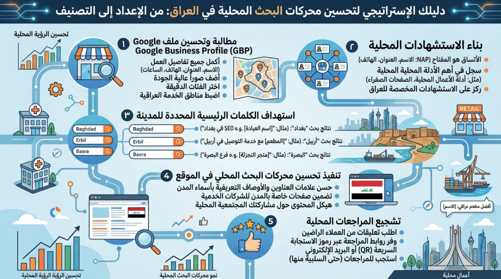 السيو المحلي في العراق: كيف تترتب في بغداد وأربيل والبصرة