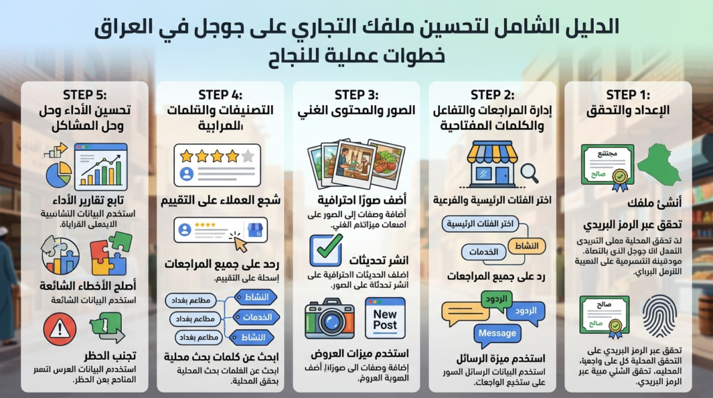 تحسين جوجل بيزنس بروفايل للشركات العراقية