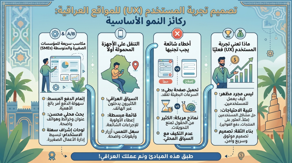 أساسيات تصميم تجربة المستخدم للمواقع العراقية