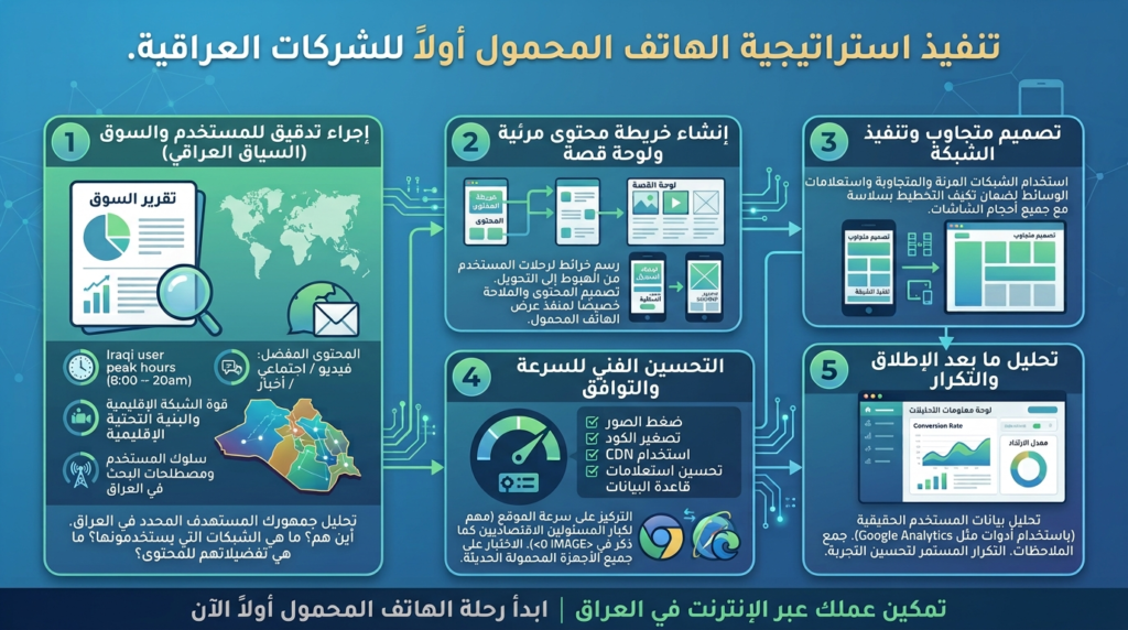 التصميم المتجاوب: لماذا يهم الجوال أولاً في العراق