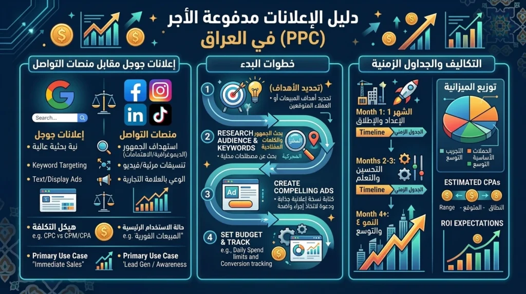 إعلانات النقرات المدفوعة في العراق: دليل شامل