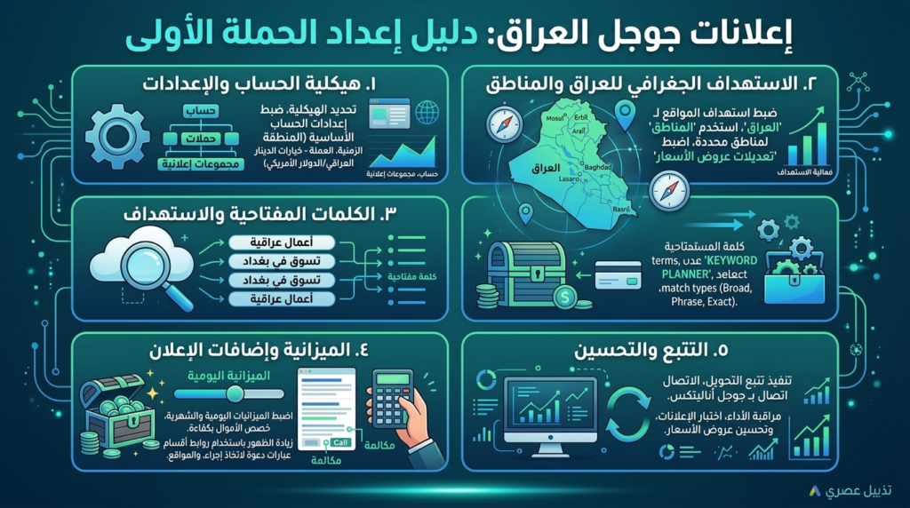 إعلانات جوجل في العراق: كيف تُعِد حملتك الأولى