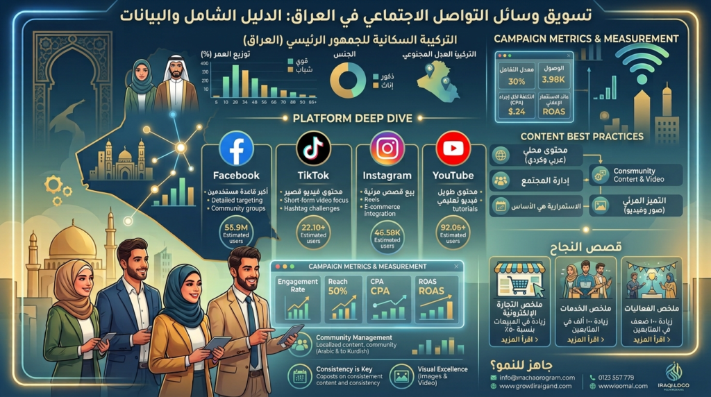 التسويق عبر وسائل التواصل الاجتماعي في العراق: دليل شامل