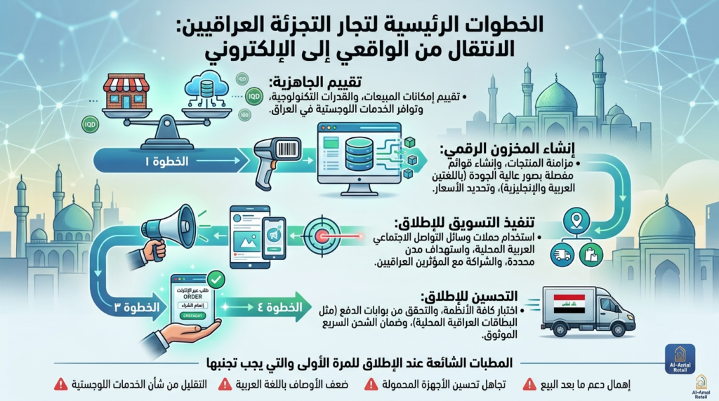 التجارة الإلكترونية لتجار التجزئة: الانتقال من الفعلي إلى الإلكتروني في العراق