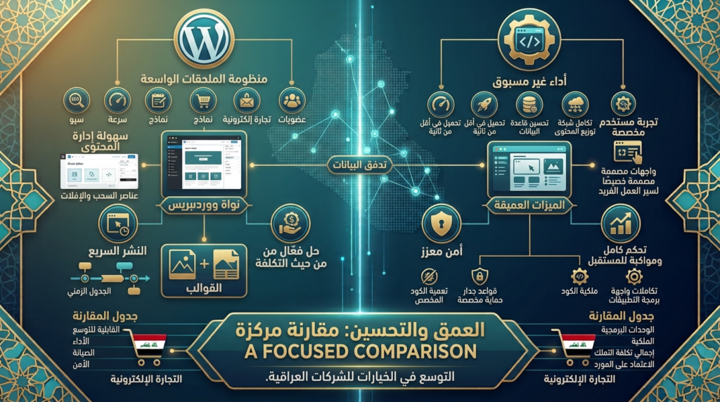 خيارات نظام إدارة المحتوى للشركات العراقية: ووردبريس مقابل المخصص