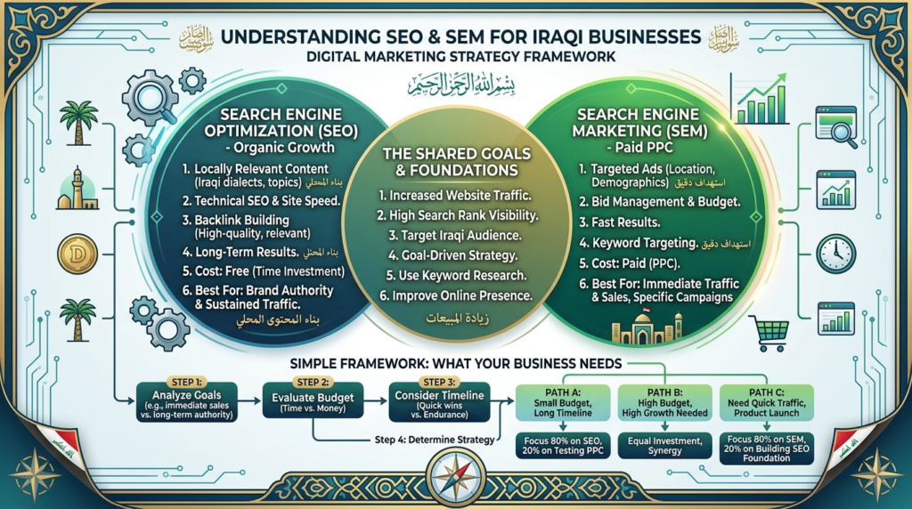 SEM vs SEO: Understanding the Difference for Iraqi Businesses