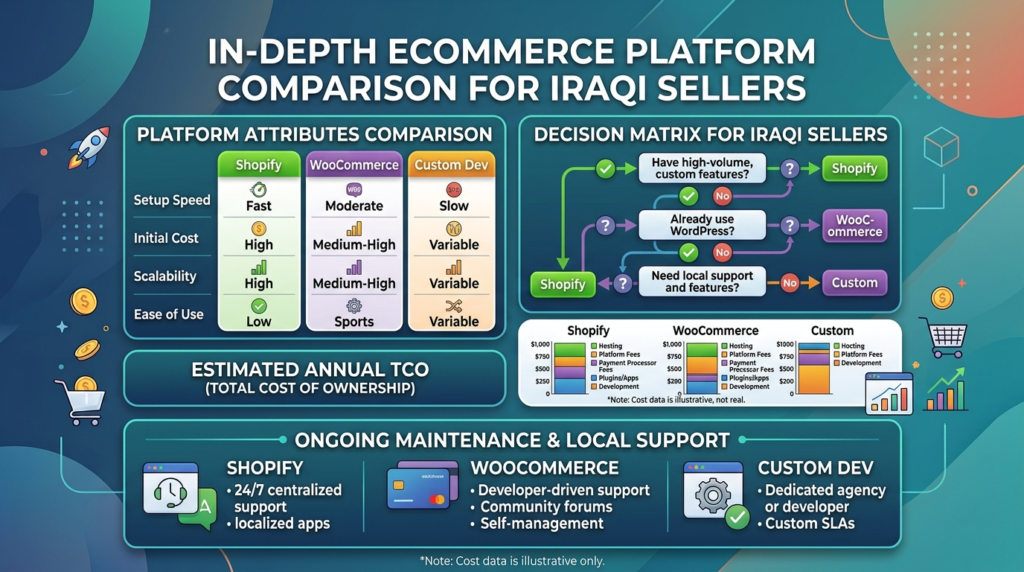 Ecommerce Platform Comparison: Shopify vs WooCommerce vs Custom