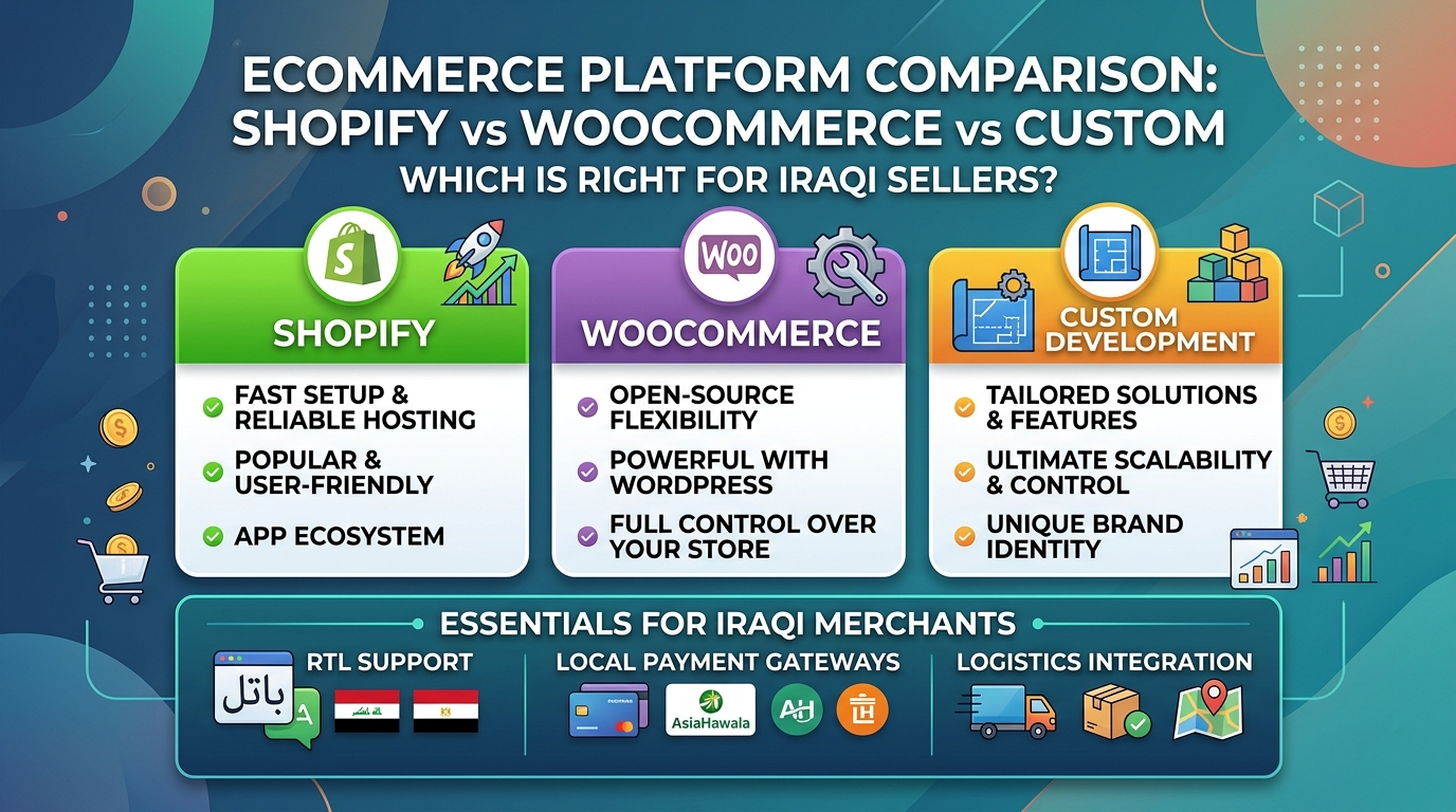 Ecommerce Platform Comparison: Shopify vs WooCommerce vs Custom