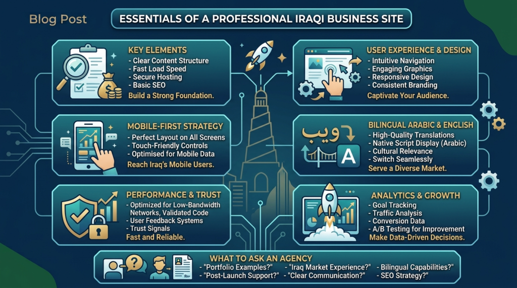 Web Design Iraq: What a Professional Site Should Include