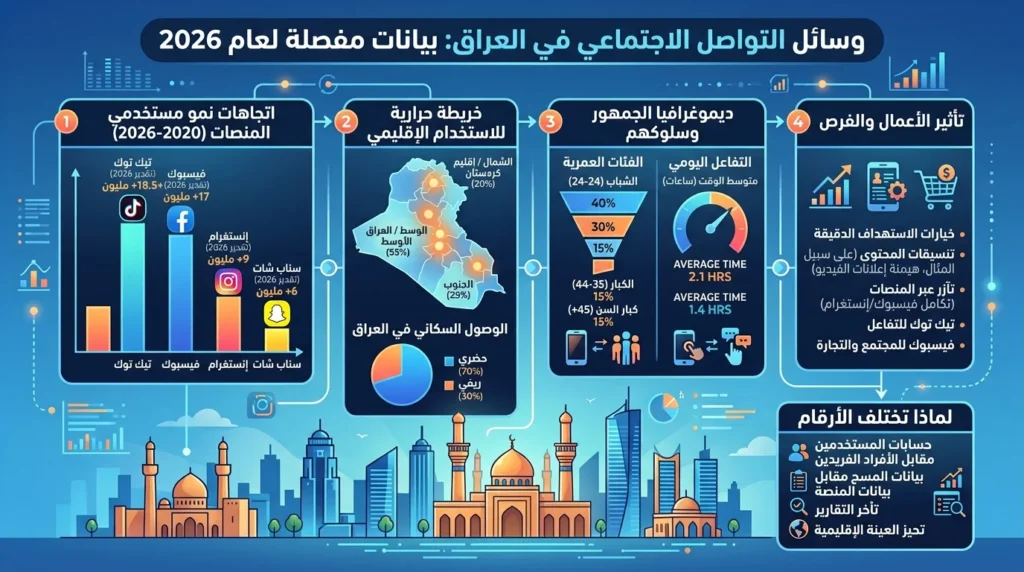 أفضل منصات التواصل الاجتماعي للشركات العراقية (بيانات 2026)
