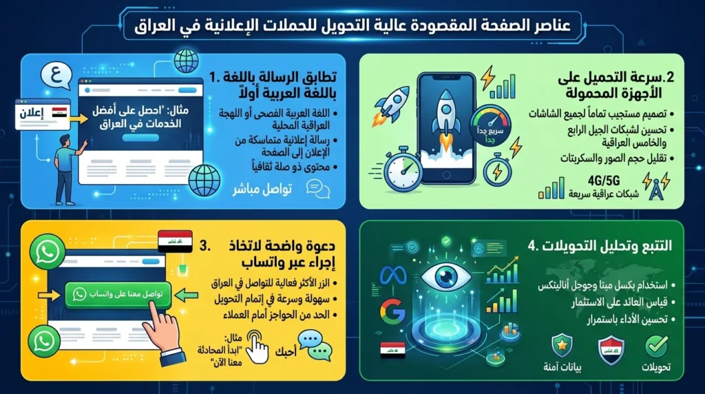 تصميم صفحة الهبوط للحملات الإعلانية في العراق