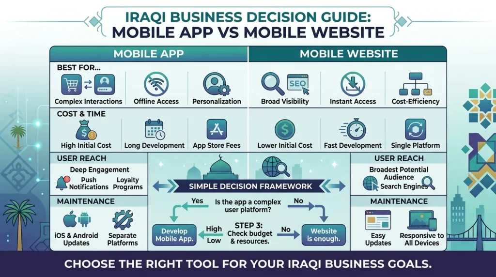 Mobile App vs Mobile Website: Which Does Your Iraqi Business Need?