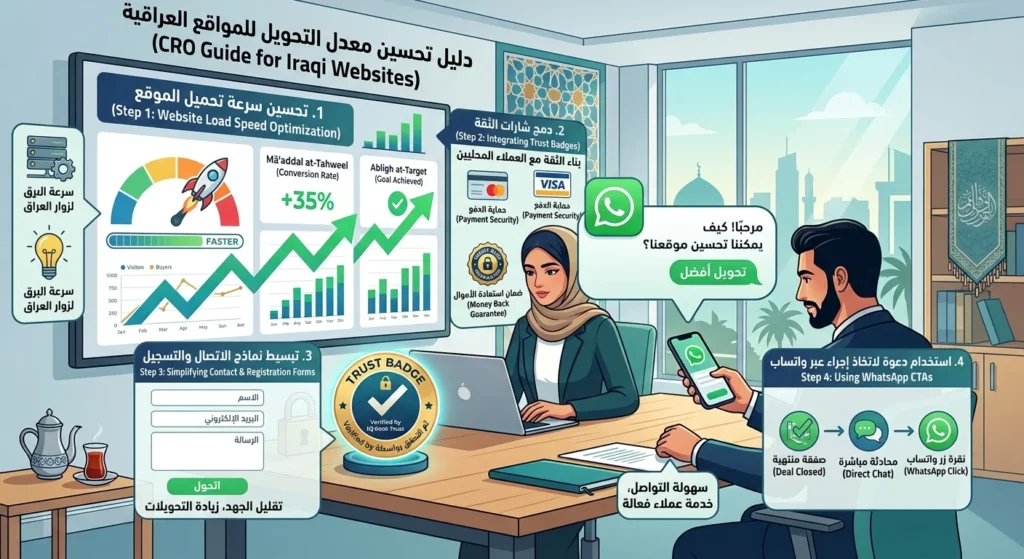 تحسين معدل التحويل للمواقع العراقية: من الزيارة للاستفسار