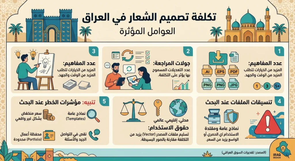 كم تكلفة تصميم شعار في العراق؟ ما الذي يحدد السعر