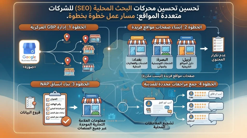 السيو المحلي للشركات متعددة الفروع في العراق
