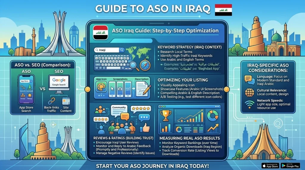 App Store Optimization (ASO) Iraq: How to Rank Higher in App Stores