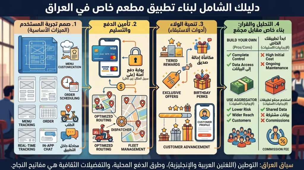 تطبيق مطعم في العراق: هل تبني تطبيق الطلبات الخاص بك؟