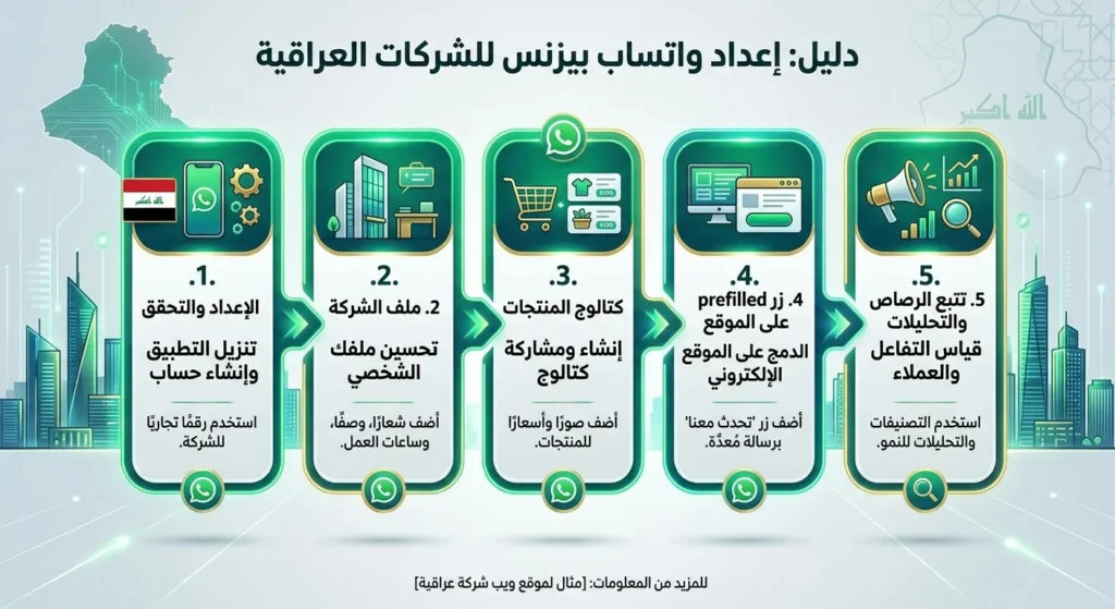 واتساب للأعمال للشركات العراقية: الربط والتتبع 