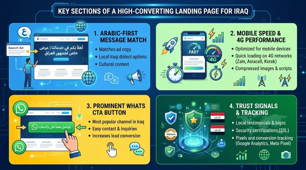 Landing Page Design for Iraqi Ad Campaigns
